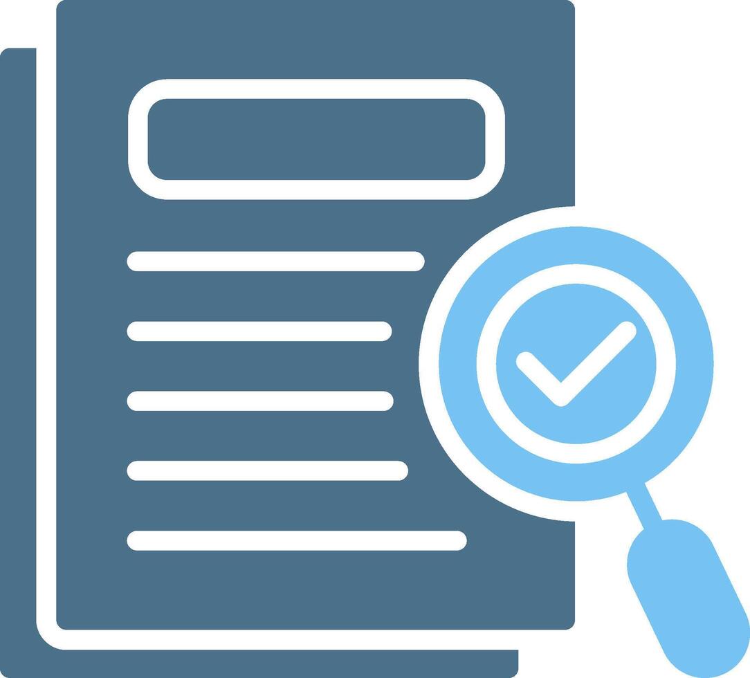 Proof Glyph Two Color Icon Design vector