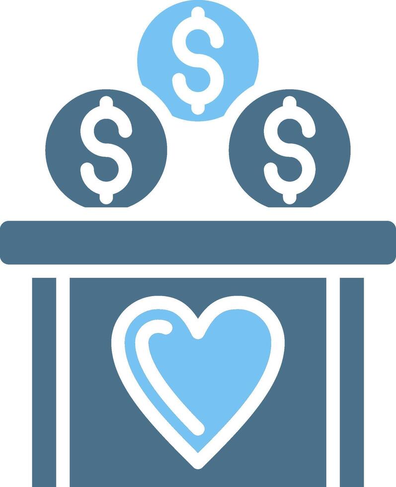 Donation Glyph Two Color Icon Design vector