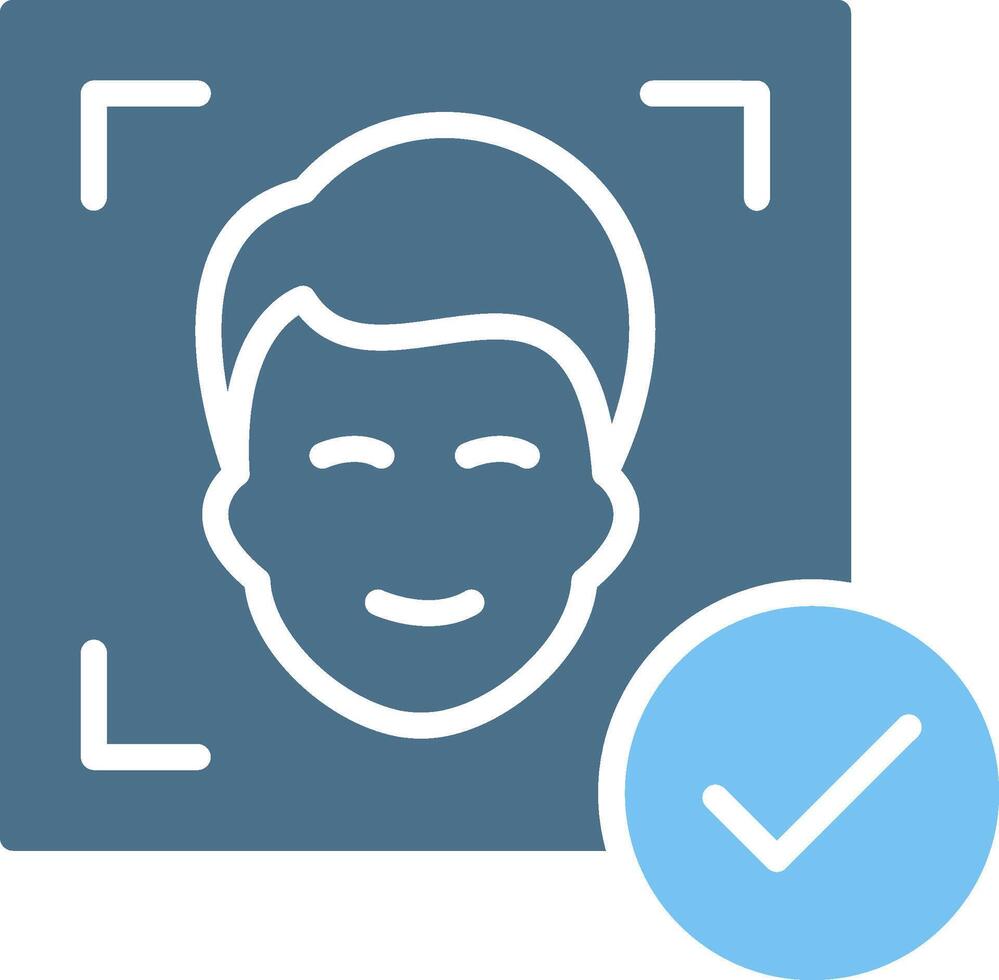 Facial Recognition Glyph Two Color Icon Design vector