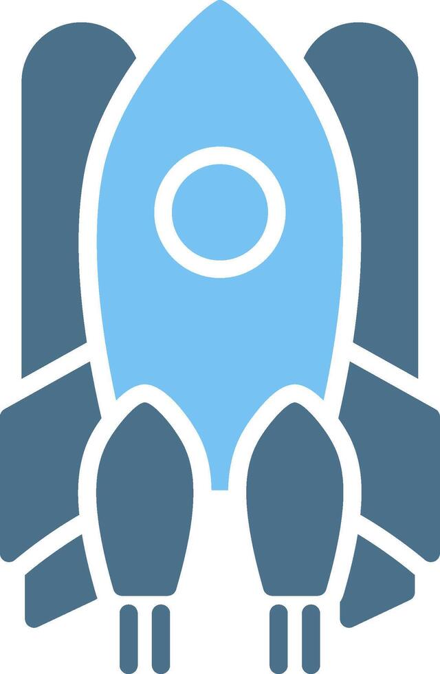 Spaceship Glyph Two Color Icon Design vector