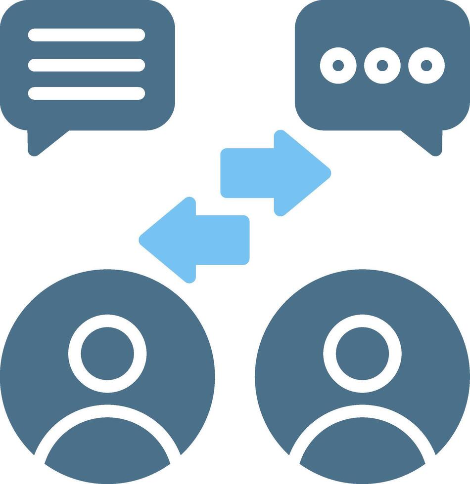Discussion Glyph Two Color Icon Design vector