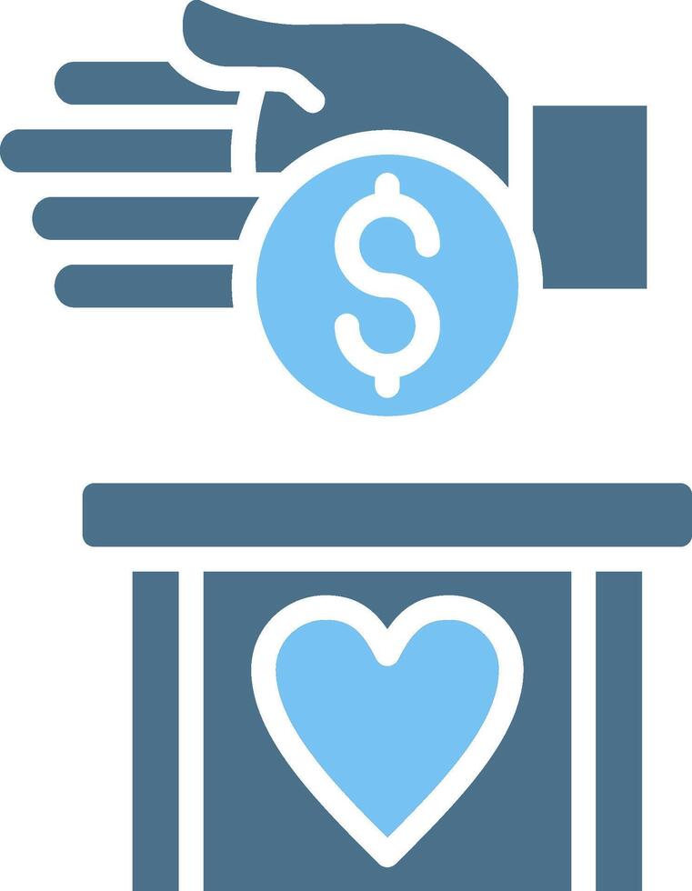 Donate Glyph Two Color Icon Design vector
