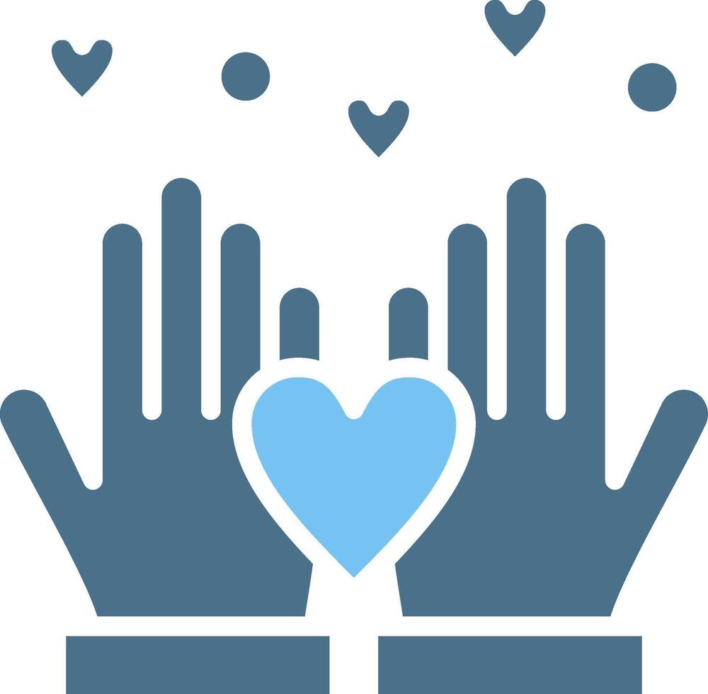 Heart Glyph Two Color Icon Design vector