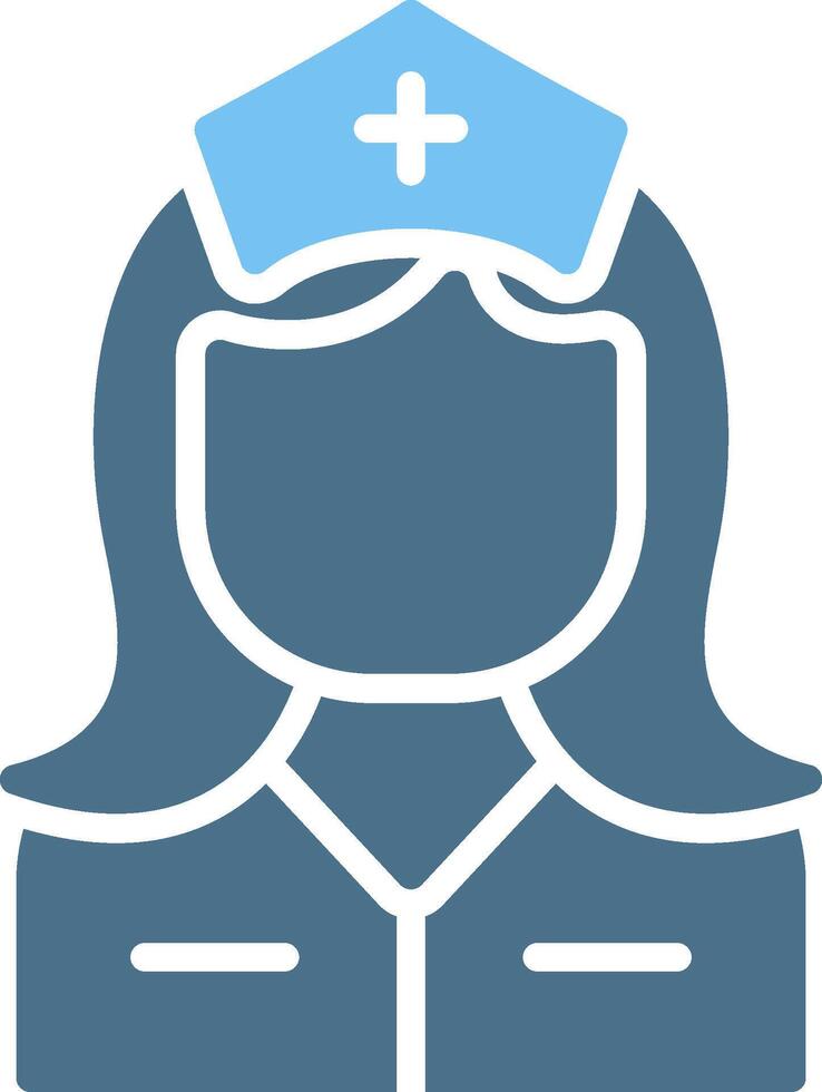 Nurse Glyph Two Color Icon Design vector