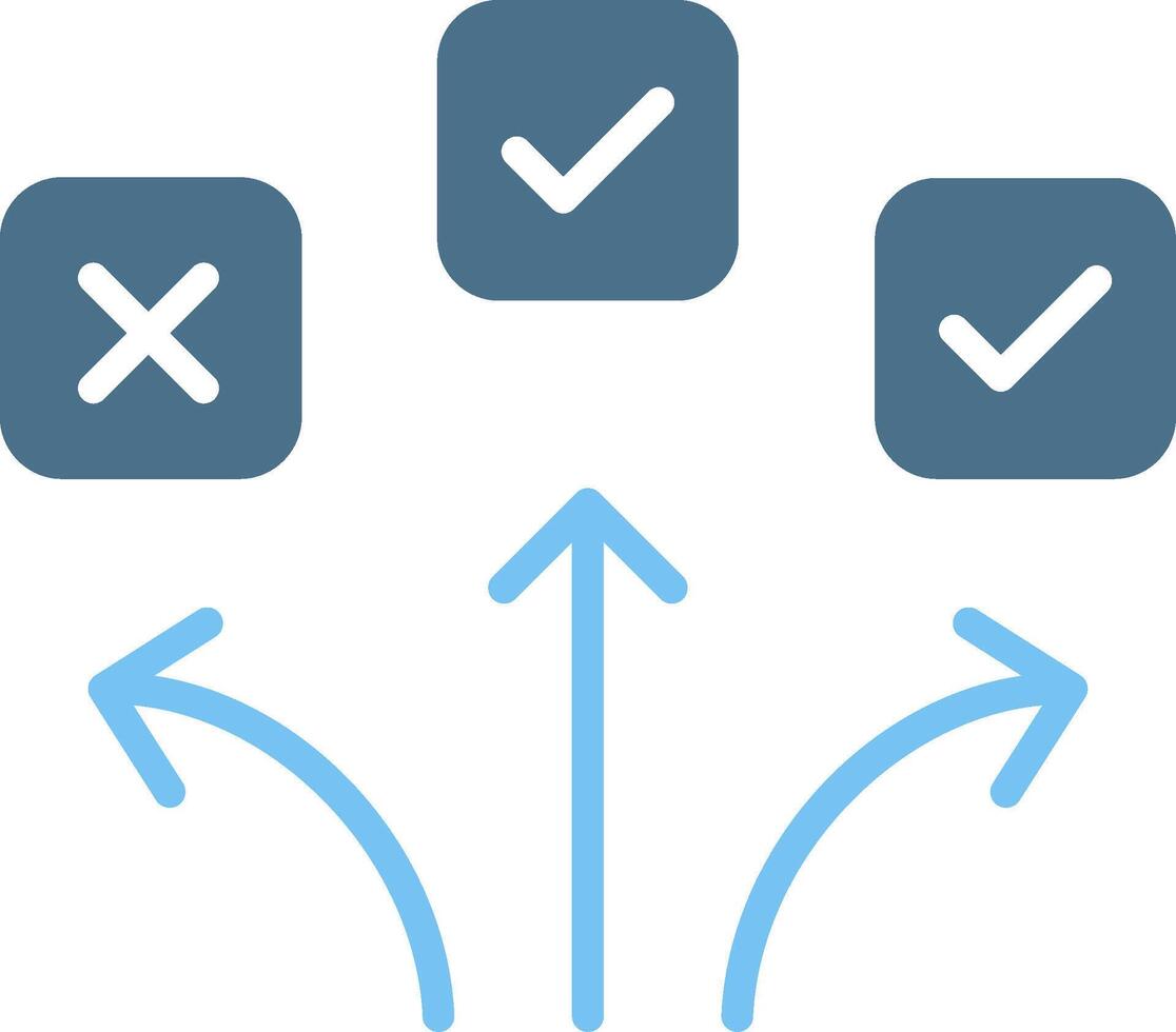 Pathways Glyph Two Color Icon Design vector