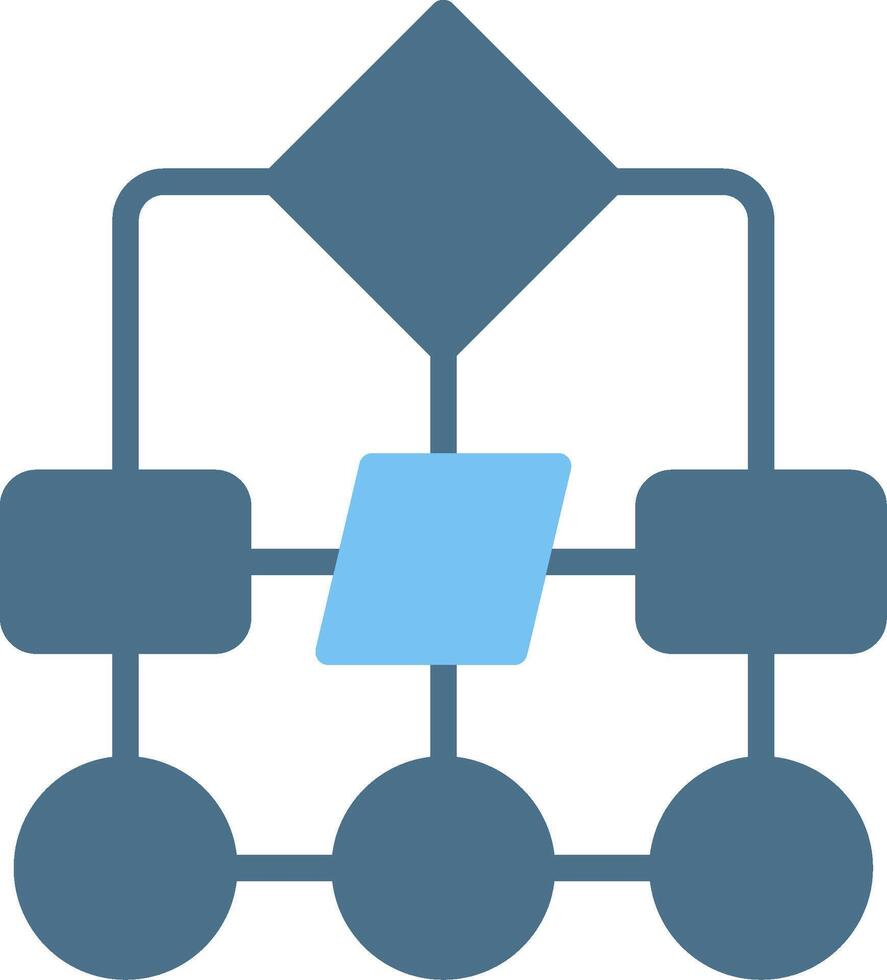 Hierarchical structure Glyph Two Color Icon Design vector