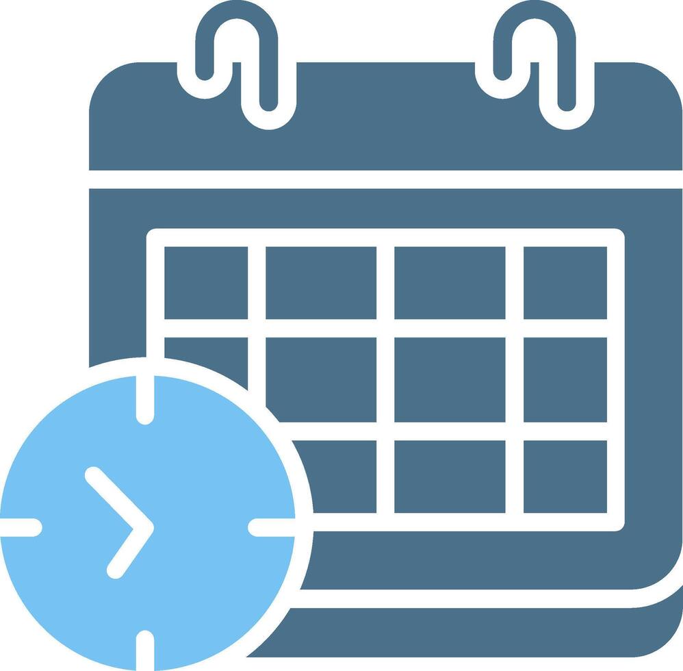 Timetable Glyph Two Color Icon Design vector