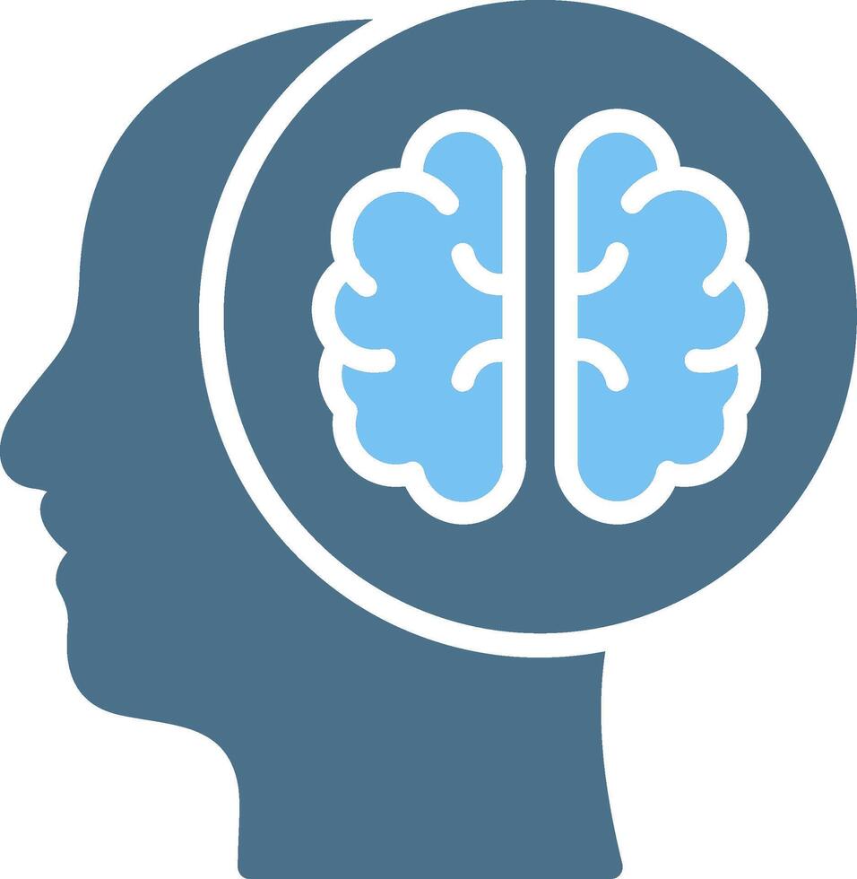 Brain Glyph Two Color Icon Design vector