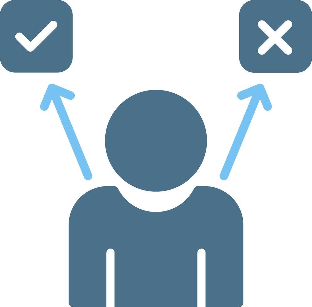 Decision Glyph Two Color Icon Design vector