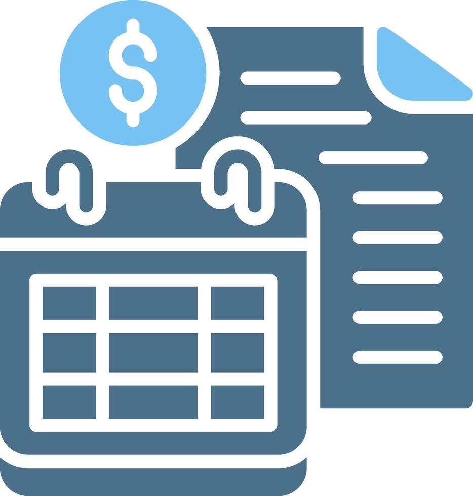 Invoice Glyph Two Color Icon Design vector
