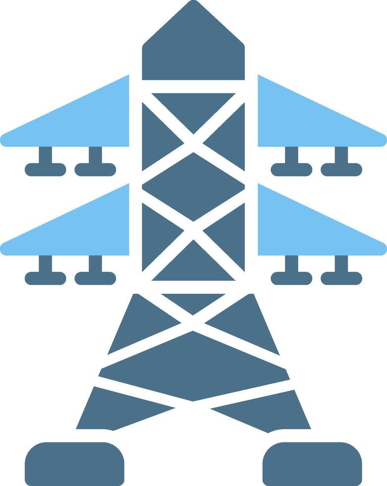 Power Tower Glyph Two Color Icon Design vector