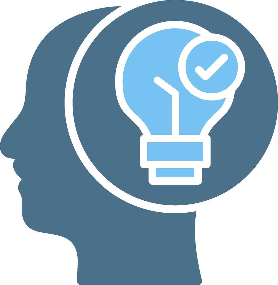 Creative mind Glyph Two Color Icon Design vector