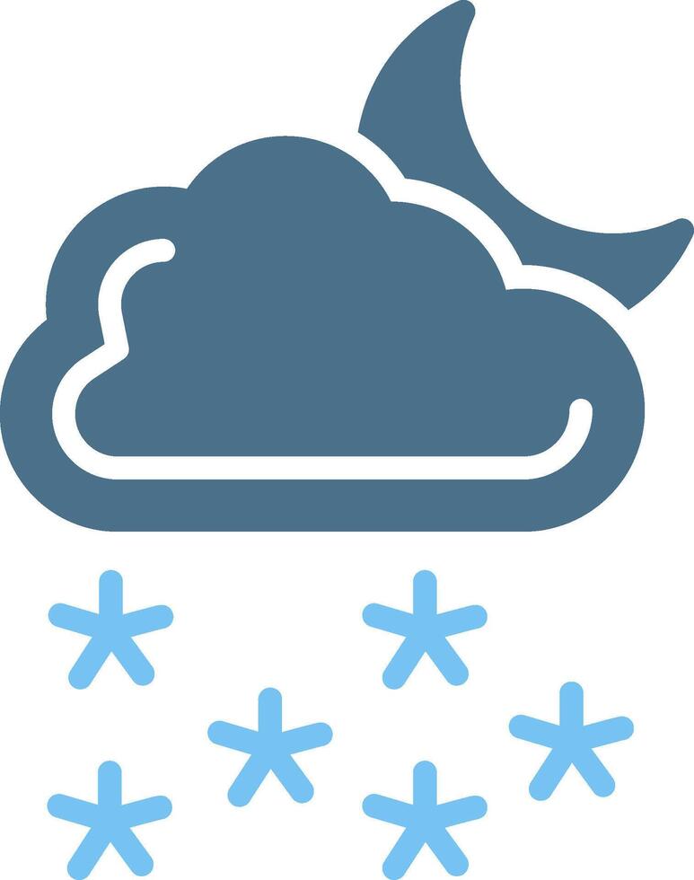 Night Snow Glyph Two Color Icon Design vector