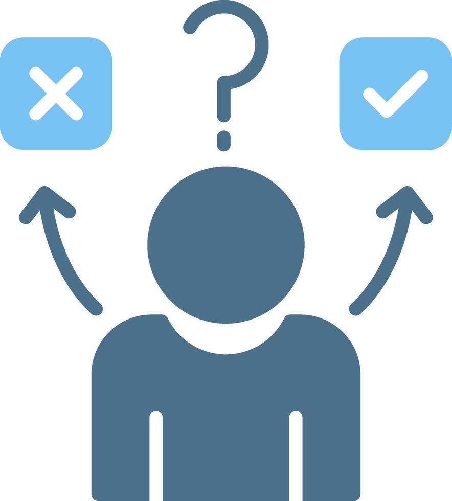Confused Glyph Two Color Icon Design vector