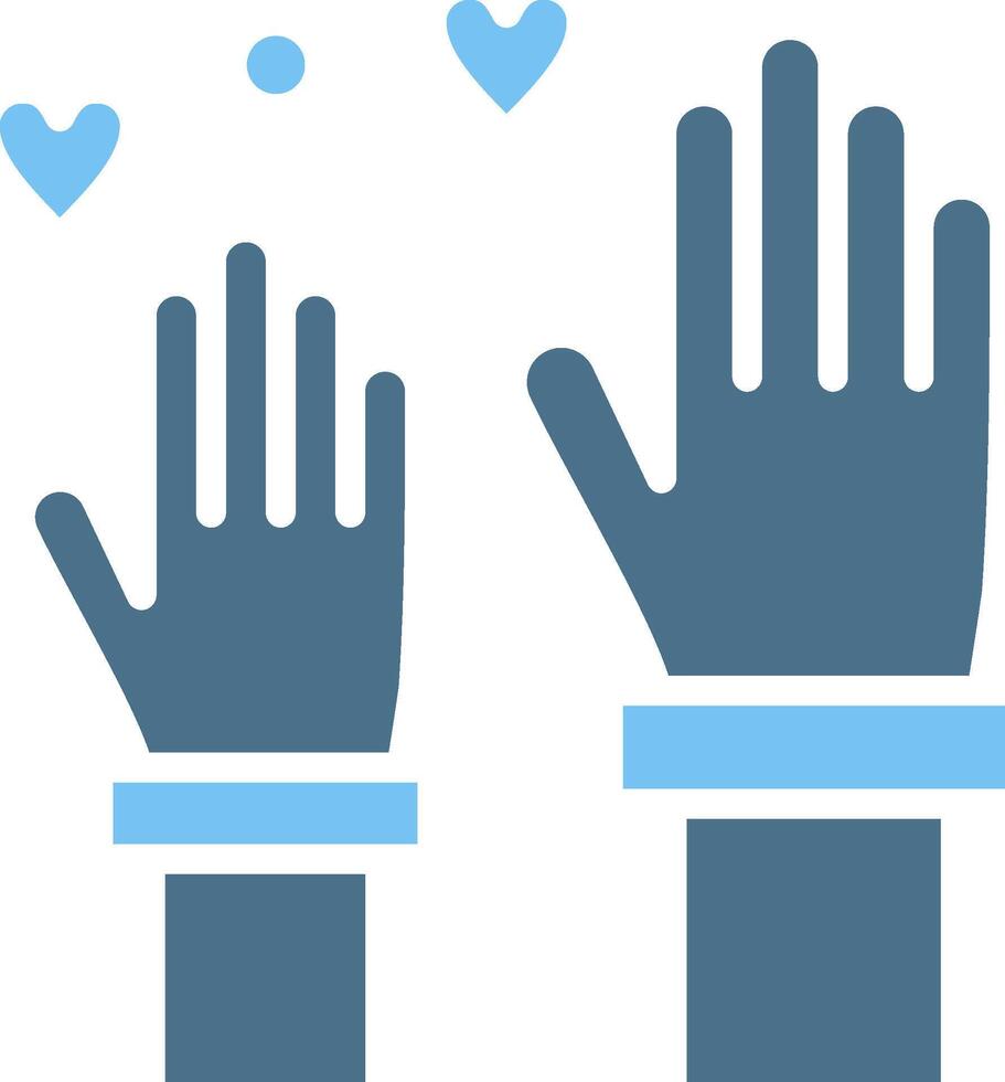 Raise hand Glyph Two Color Icon Design vector