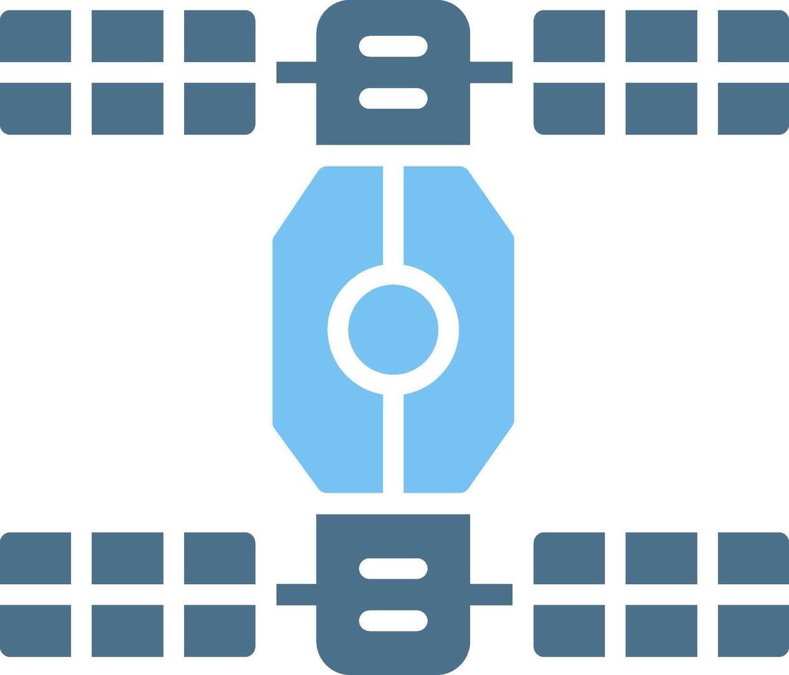 Space Station Glyph Two Color Icon Design vector