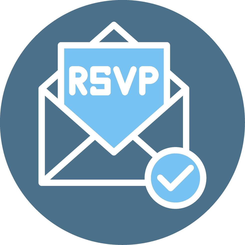 Rsvp Glyph Two Color Icon Design vector