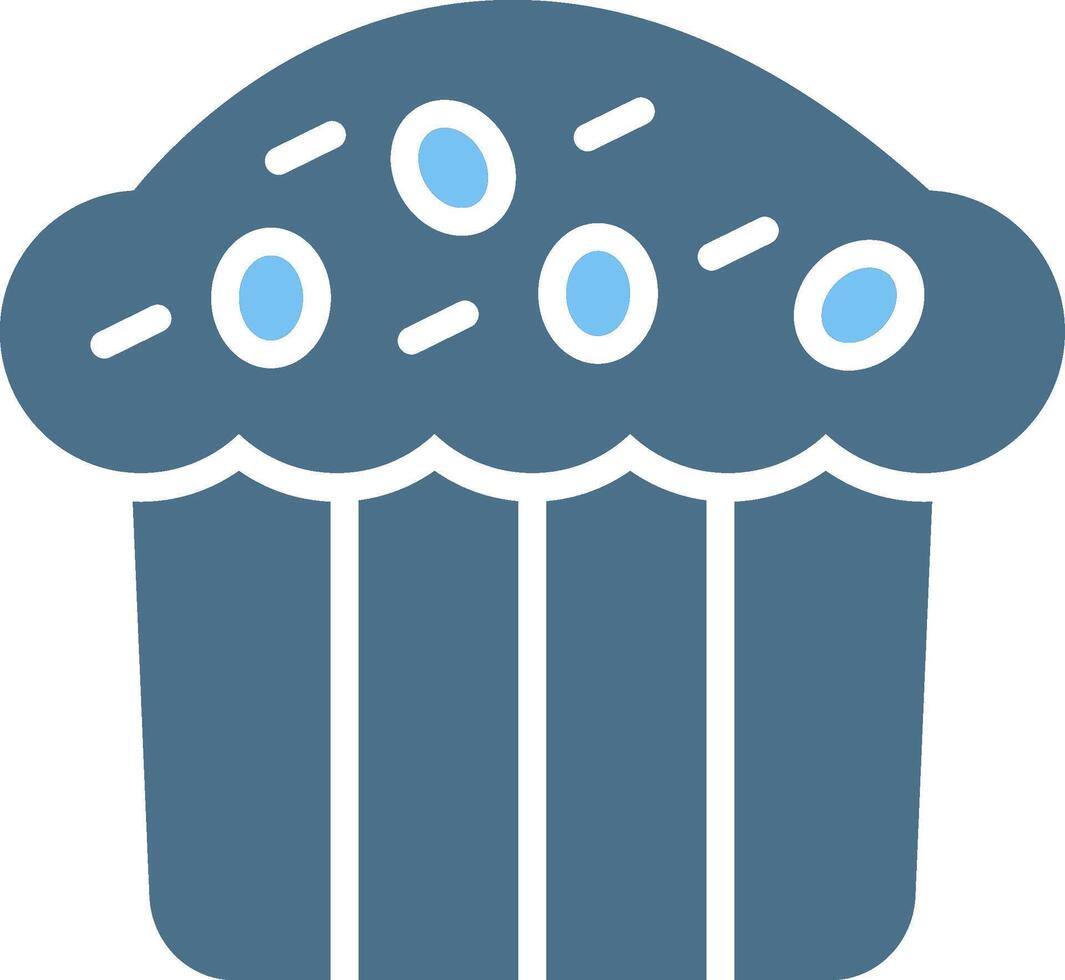 Muffin Glyph Two Color Icon Design vector