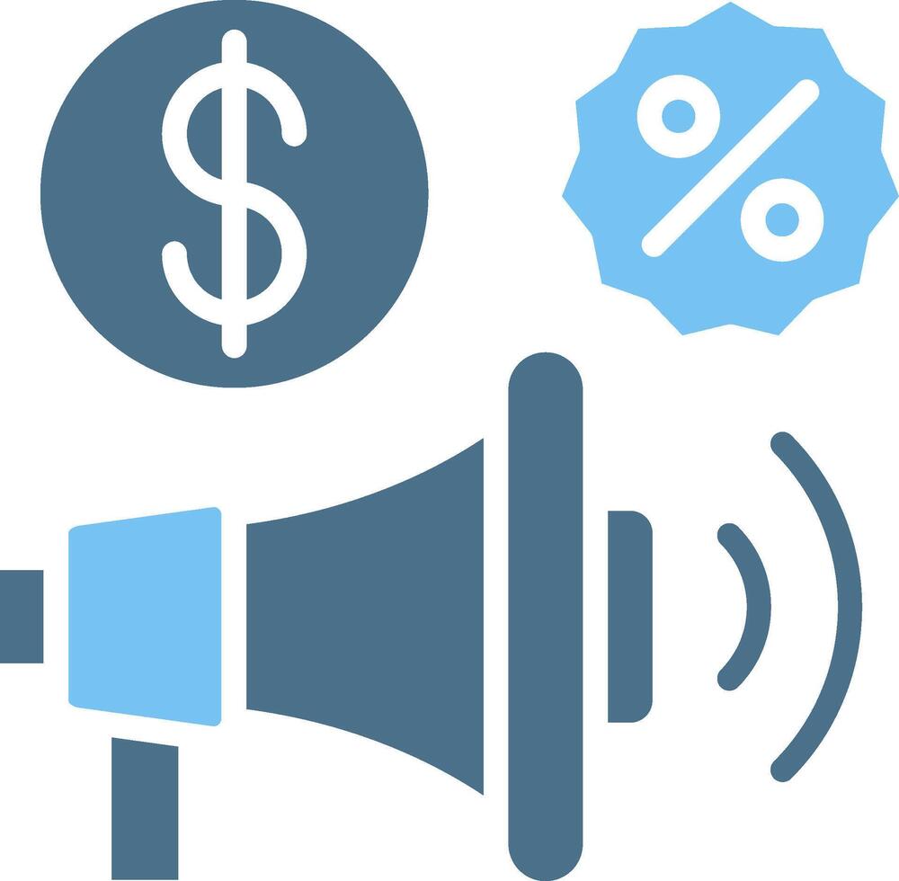 Megaphone Glyph Two Color Icon Design vector