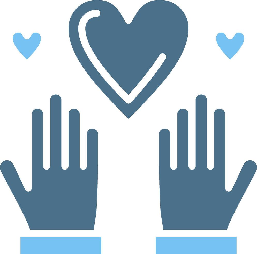 Kindness Glyph Two Color Icon Design vector