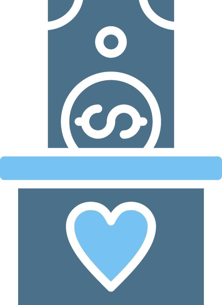 Charity Glyph Two Color Icon Design vector