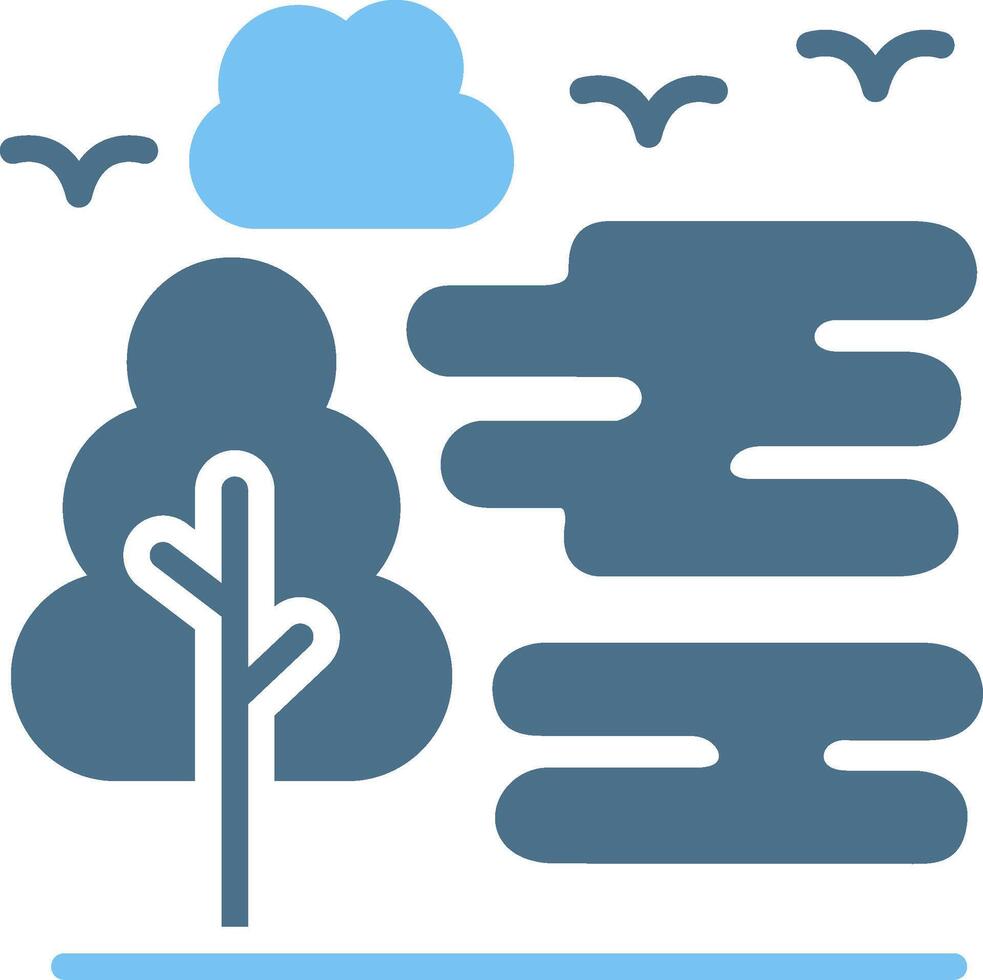 Fog Glyph Two Color Icon Design vector
