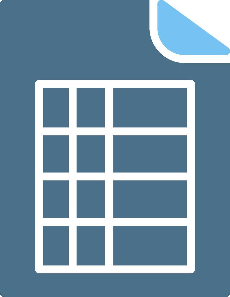 Excel Glyph Two Color Icon Design vector