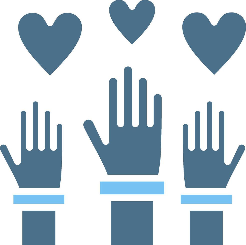 Volunteering Glyph Two Color Icon Design vector