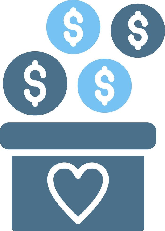 Crowdfunding Glyph Two Color Icon Design vector