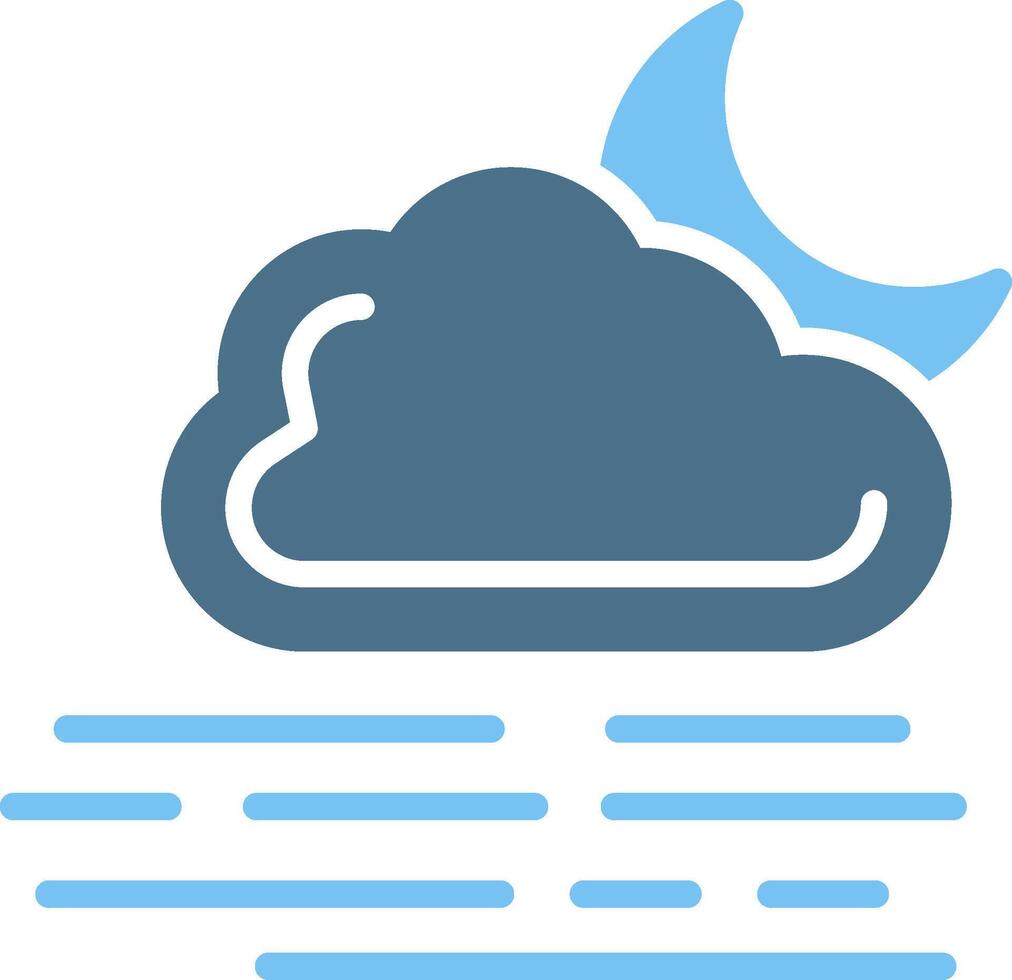Foggy Night Glyph Two Color Icon Design vector