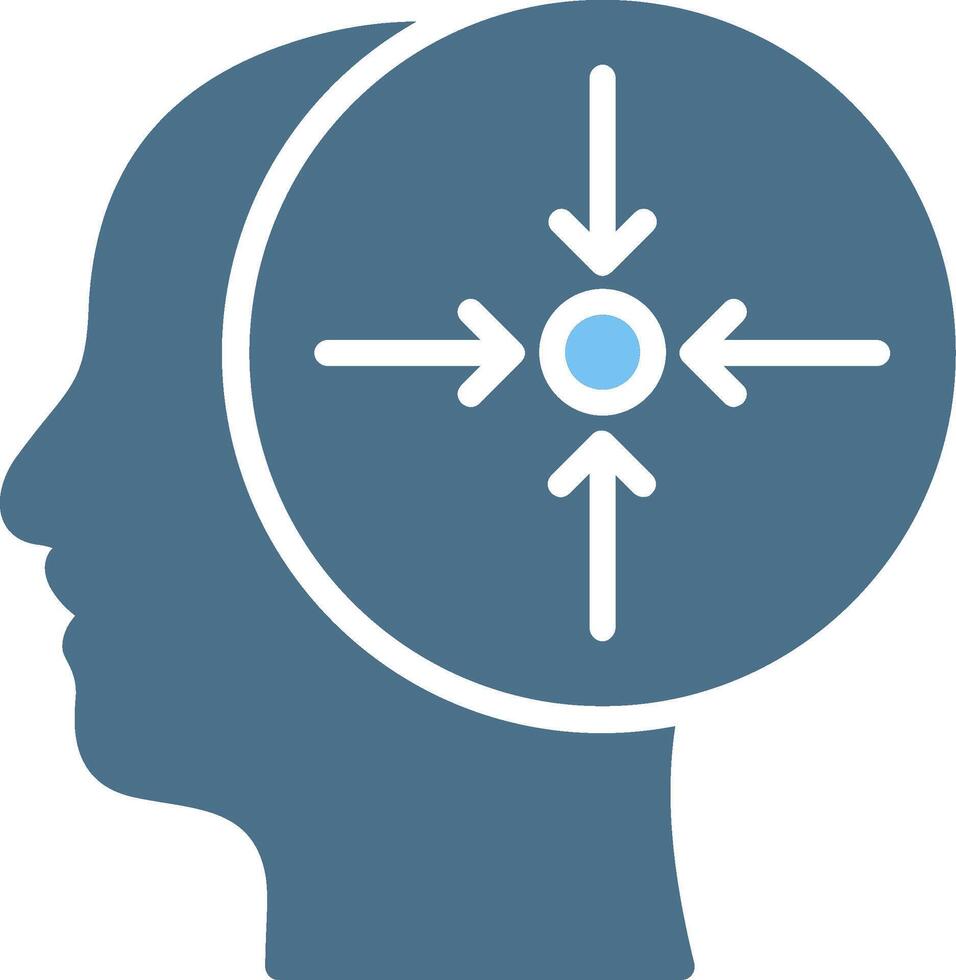 Concentration Glyph Two Color Icon Design vector