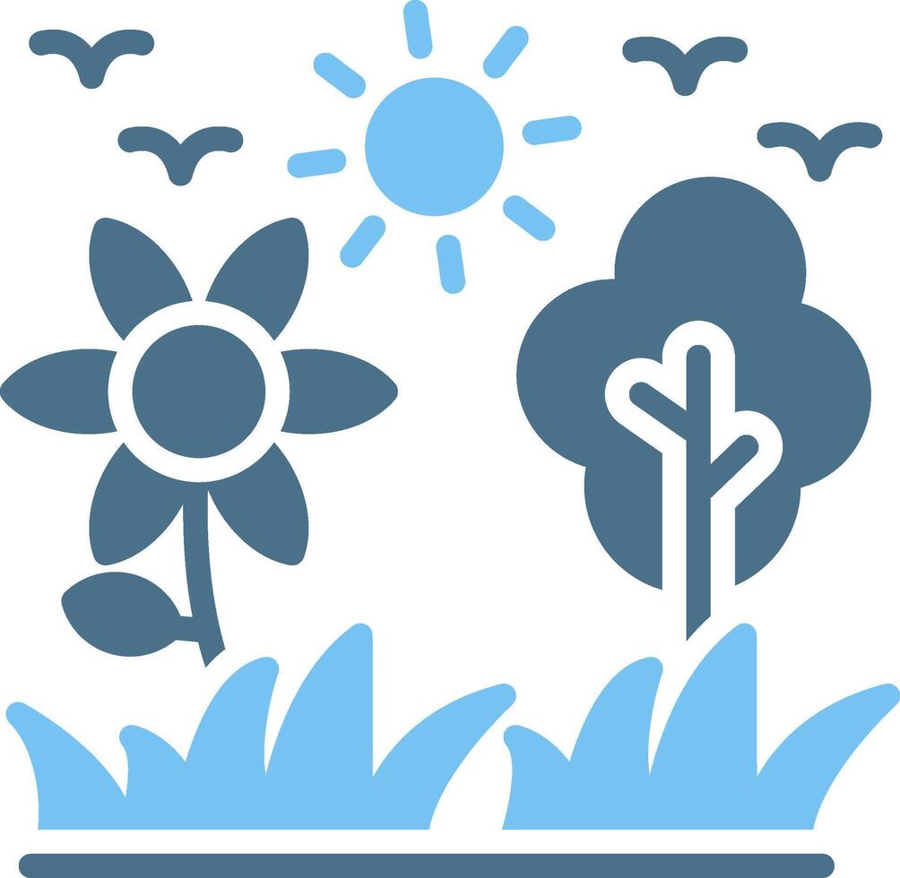 Grass Glyph Two Color Icon Design vector