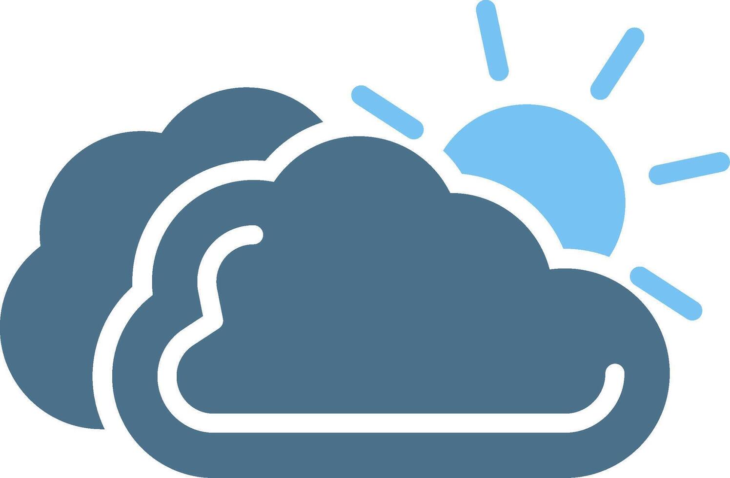 Cloudy Day Glyph Two Color Icon Design vector