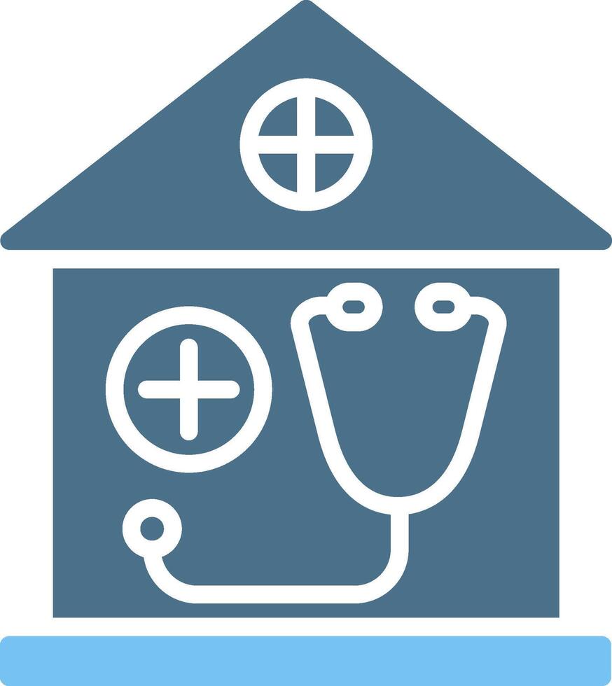 Nursing Home Glyph Two Color Icon Design vector