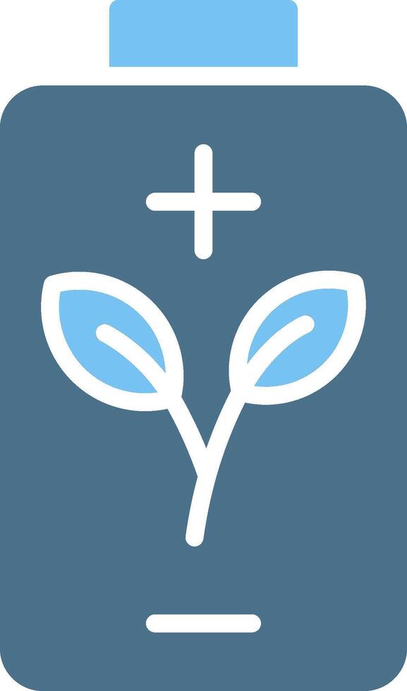 Eco Battery Glyph Two Color Icon Design vector