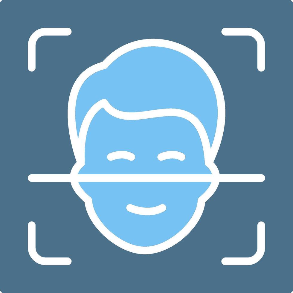 Face Scan Glyph Two Color Icon Design vector