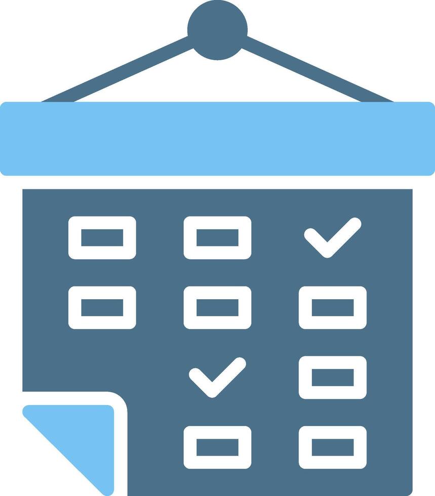 Wall Calendar Glyph Two Color Icon Design vector