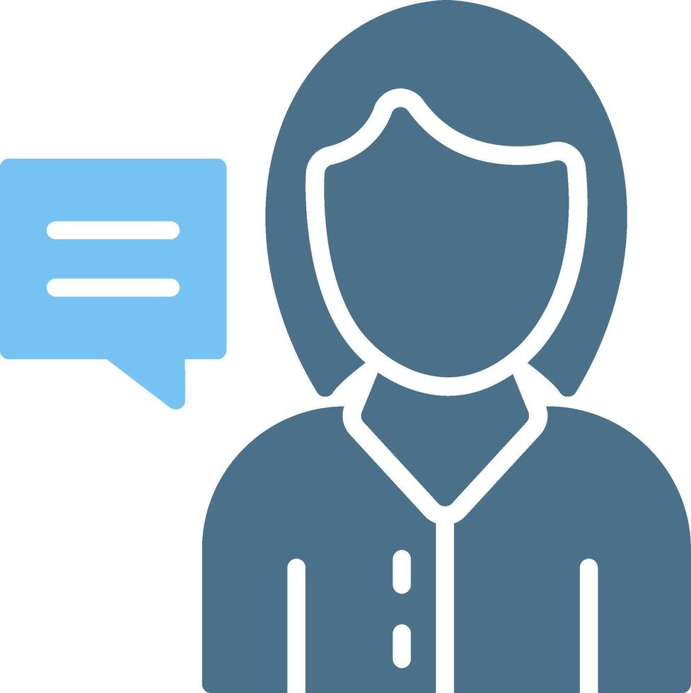 Interview Glyph Two Color Icon Design vector