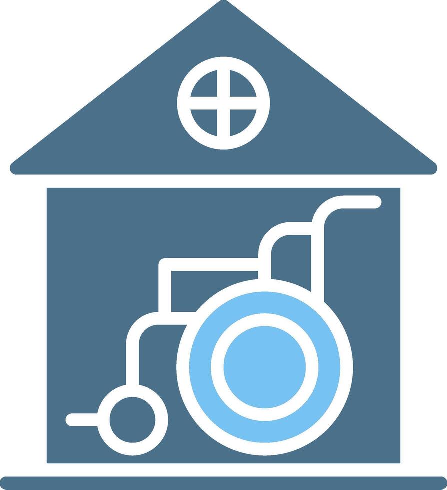 Nursing Home Glyph Two Color Icon Design vector