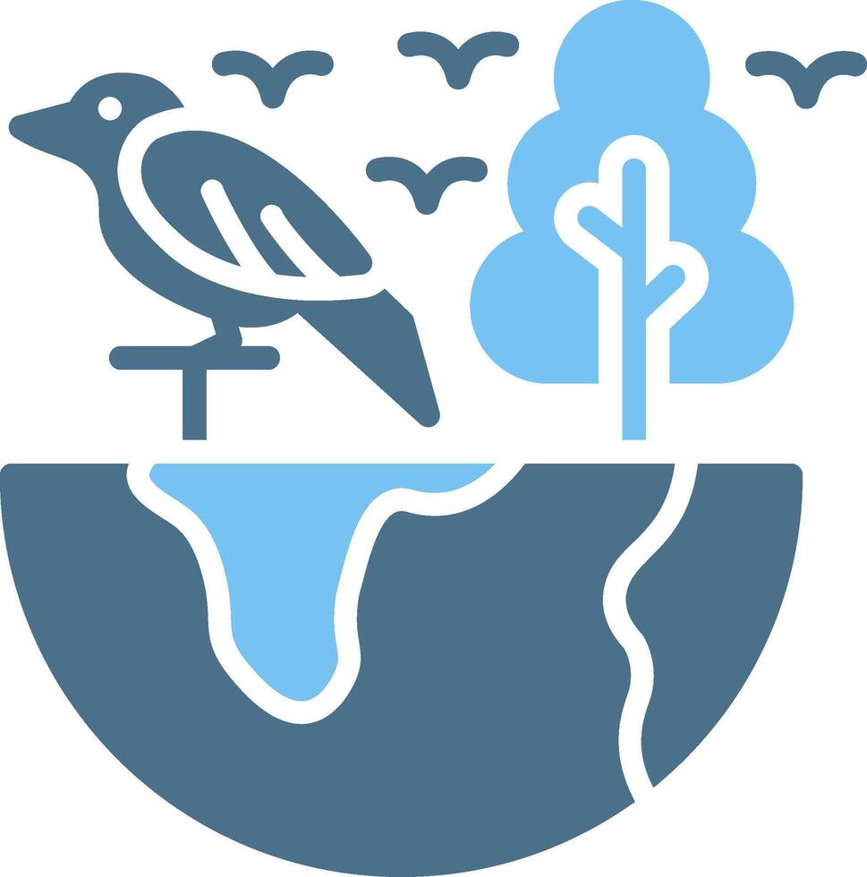 Biodiversity Glyph Two Color Icon Design vector