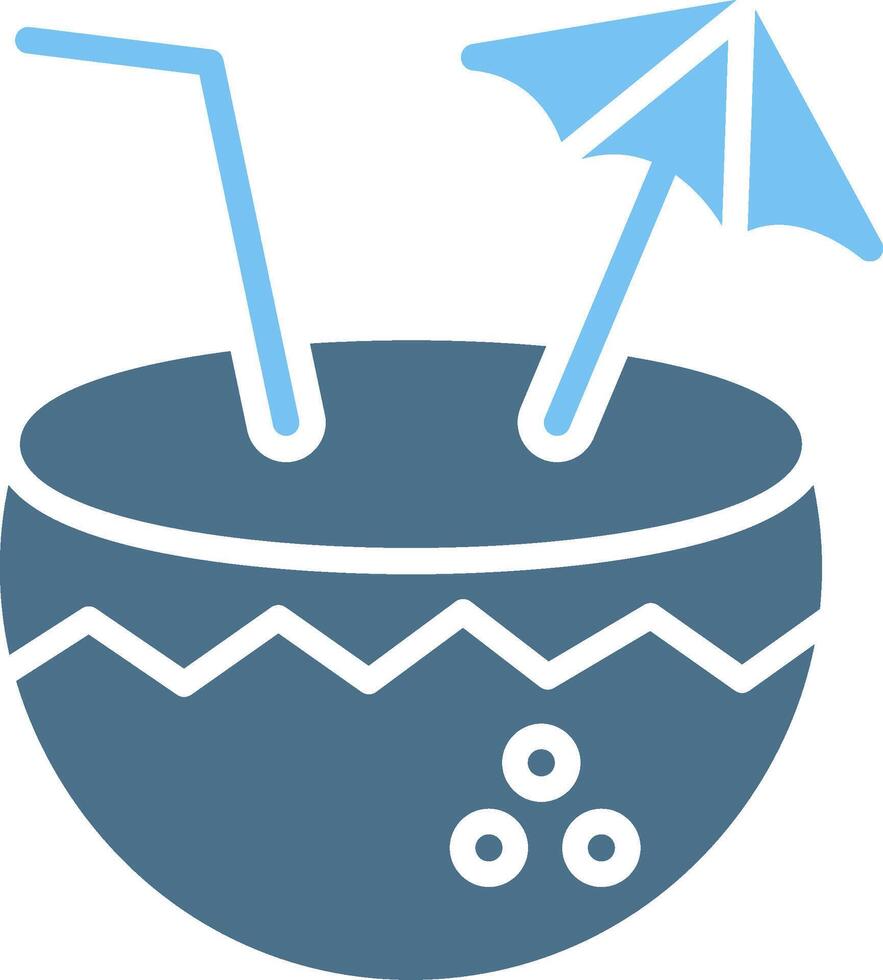 Coconut Drink Glyph Two Color Icon Design vector