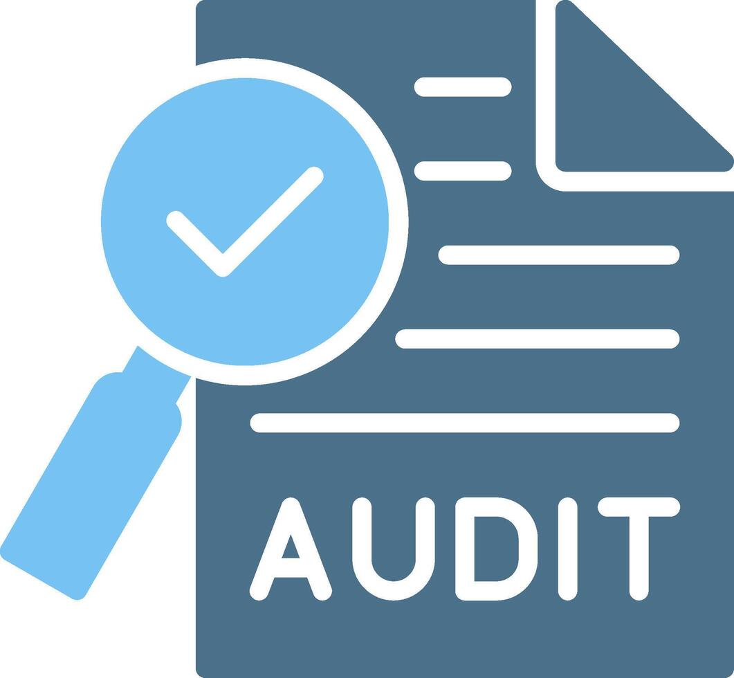 Audit Glyph Two Color Icon Design vector