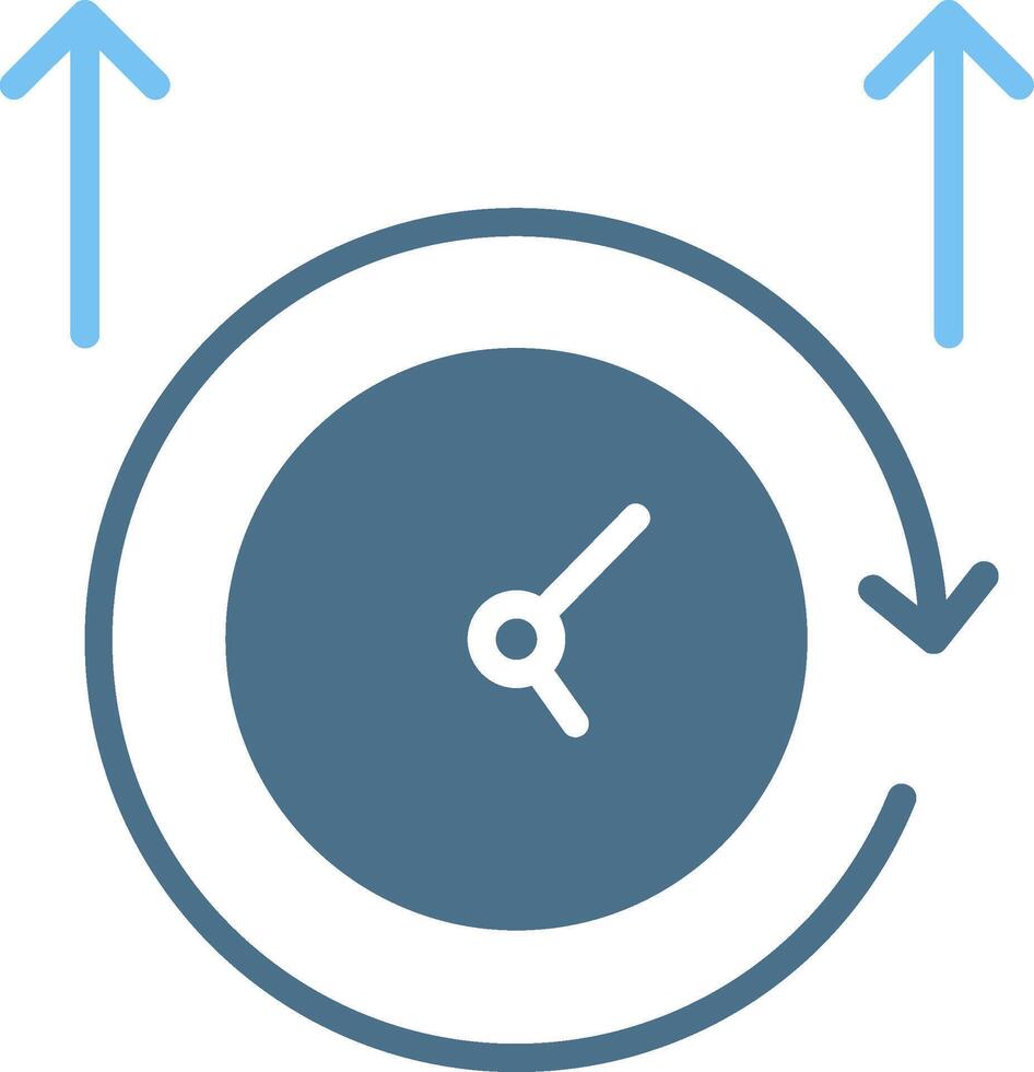 Overtime Glyph Two Color Icon Design vector