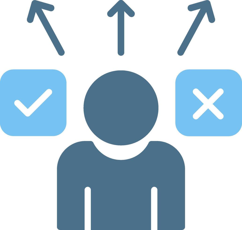 Decide Glyph Two Color Icon Design vector