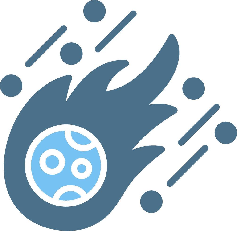 Meteor Glyph Two Color Icon Design vector