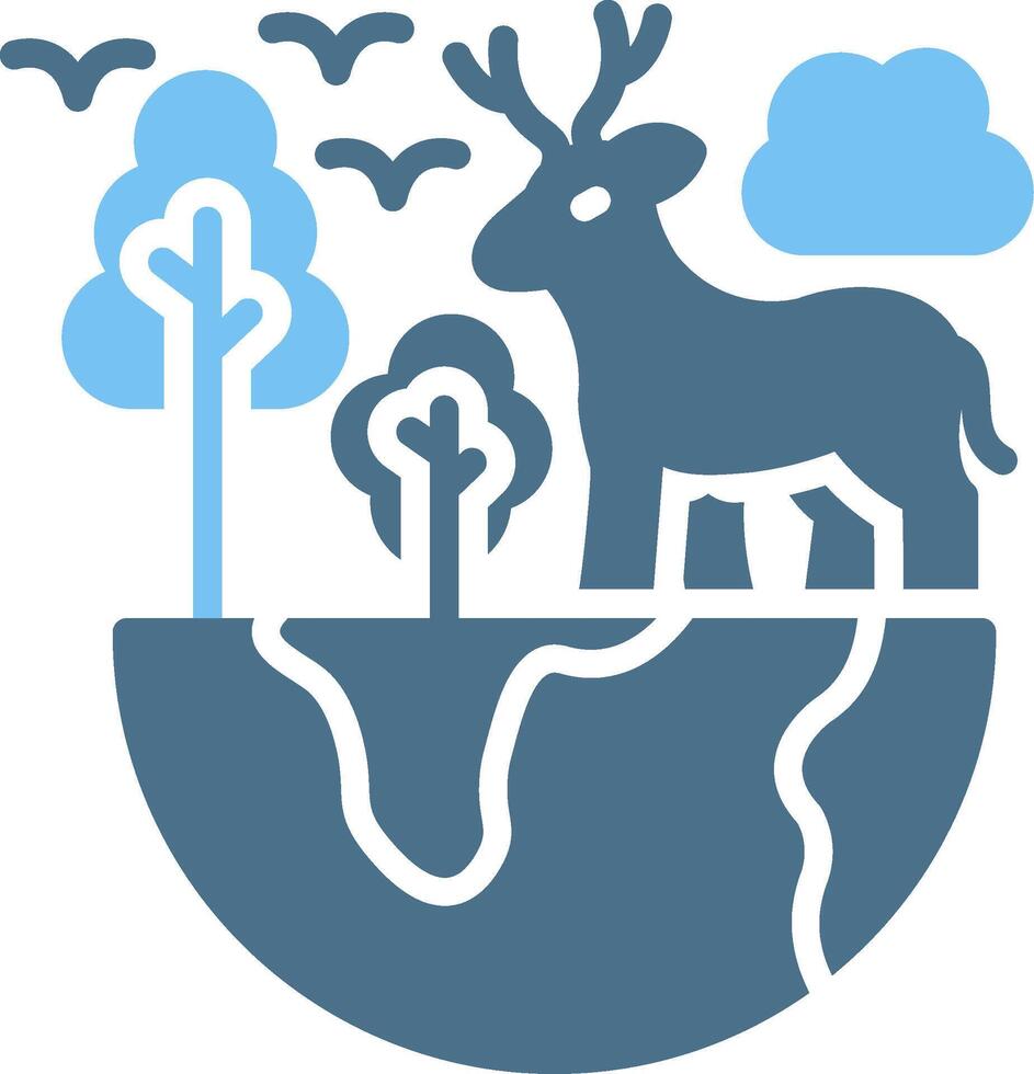 Earth Glyph Two Color Icon Design vector