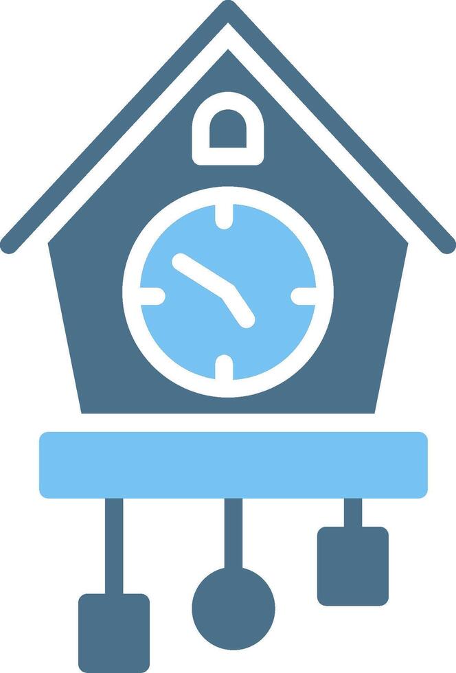 Cuckoo Clock Glyph Two Color Icon Design vector