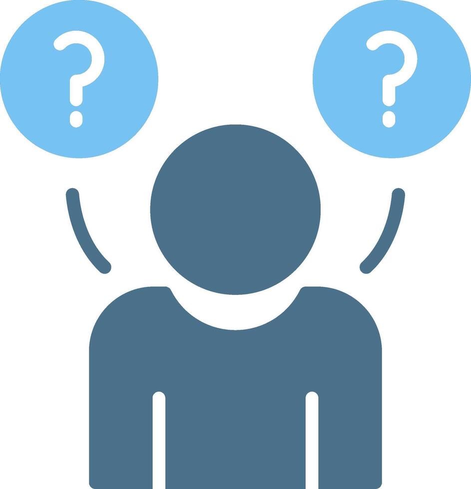 Doubt Glyph Two Color Icon Design vector