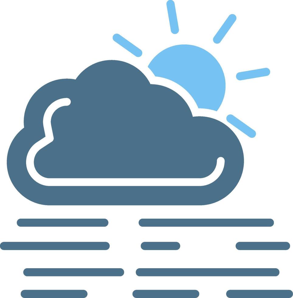 Foggy Day Glyph Two Color Icon Design vector
