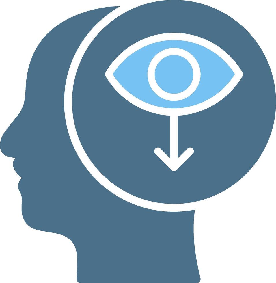 Self awareness Glyph Two Color Icon Design vector